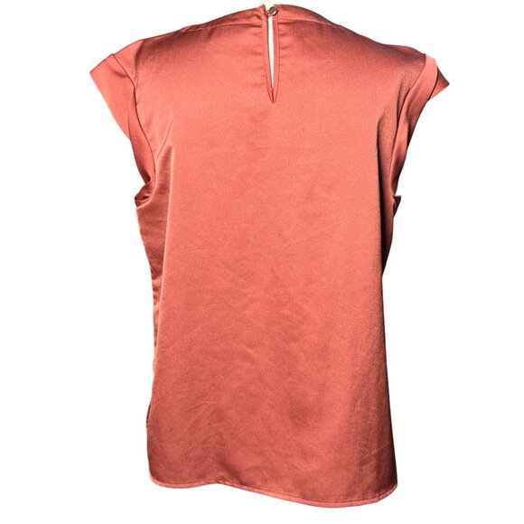 Liz Claiborne Womens S Brown Rust silk Satin Styles Sleeveless blouse shell - Picture 8 of 10